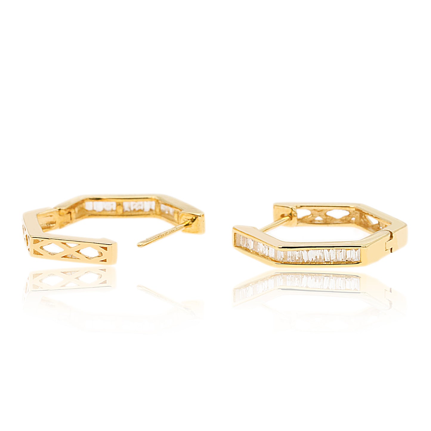 14k/18k yellow gold 0.18 ctw h diamond hoop earrings