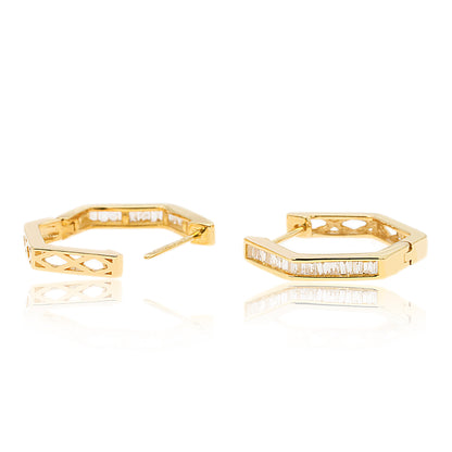 14K/18K YELLOW GOLD 0.18 CTW H DIAMOND HOOP EARRINGS