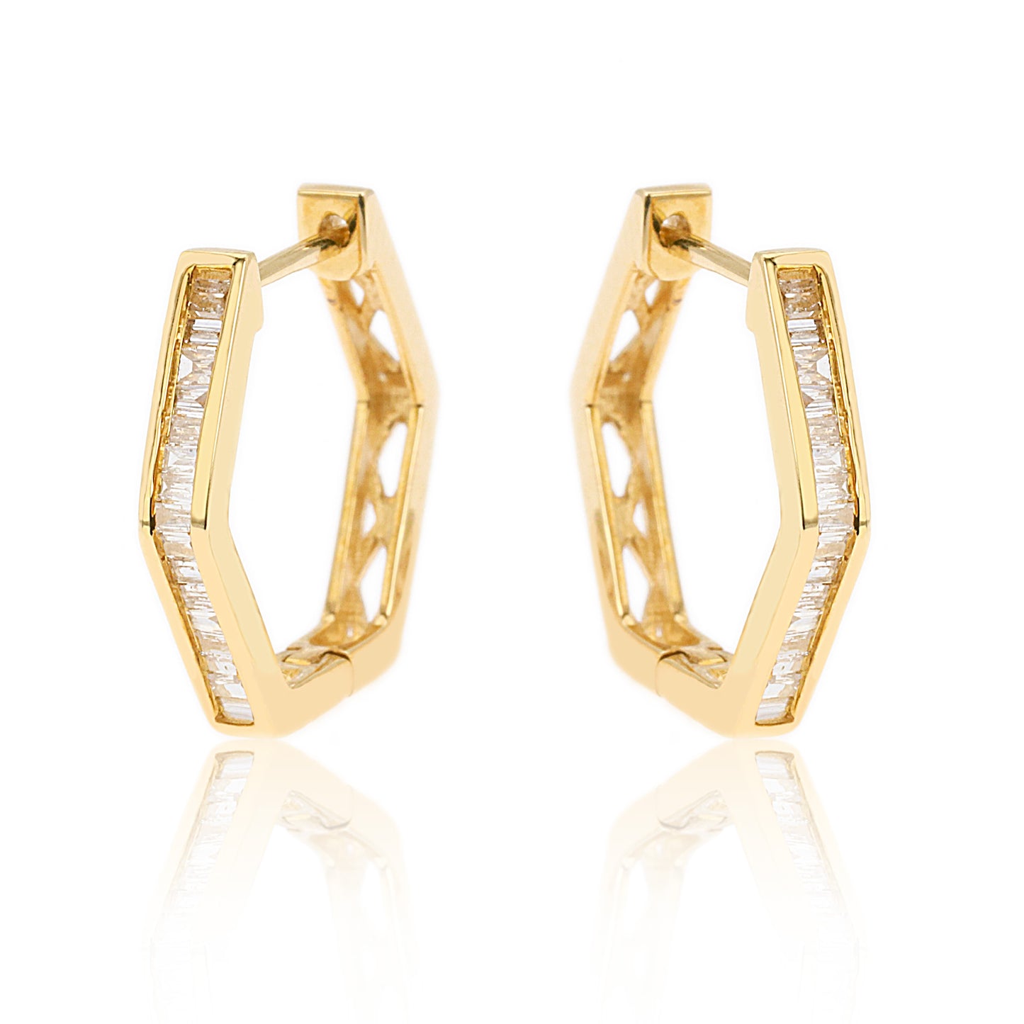 14k/18k yellow gold 0.18 ctw h diamond hoop earrings