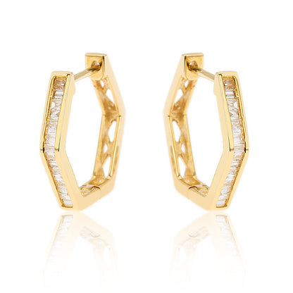 14K/18K YELLOW GOLD 0.18 CTW H DIAMOND HOOP EARRINGS