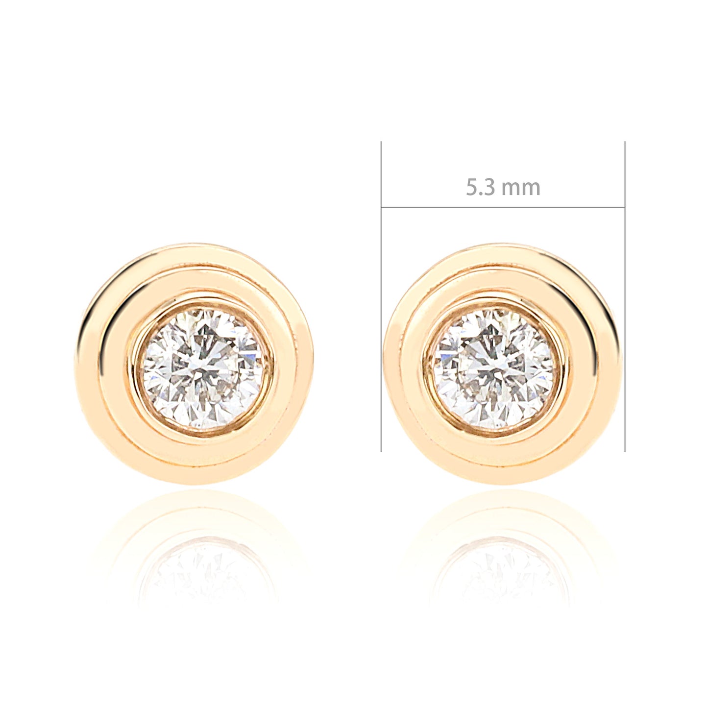 14k/18k rose gold 0.16 ctw h diamond stud earrings