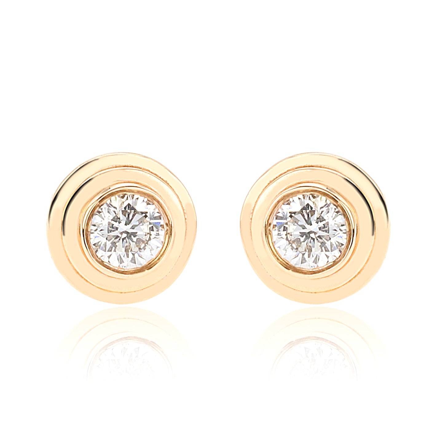 14k/18k rose gold 0.16 ctw h diamond stud earrings