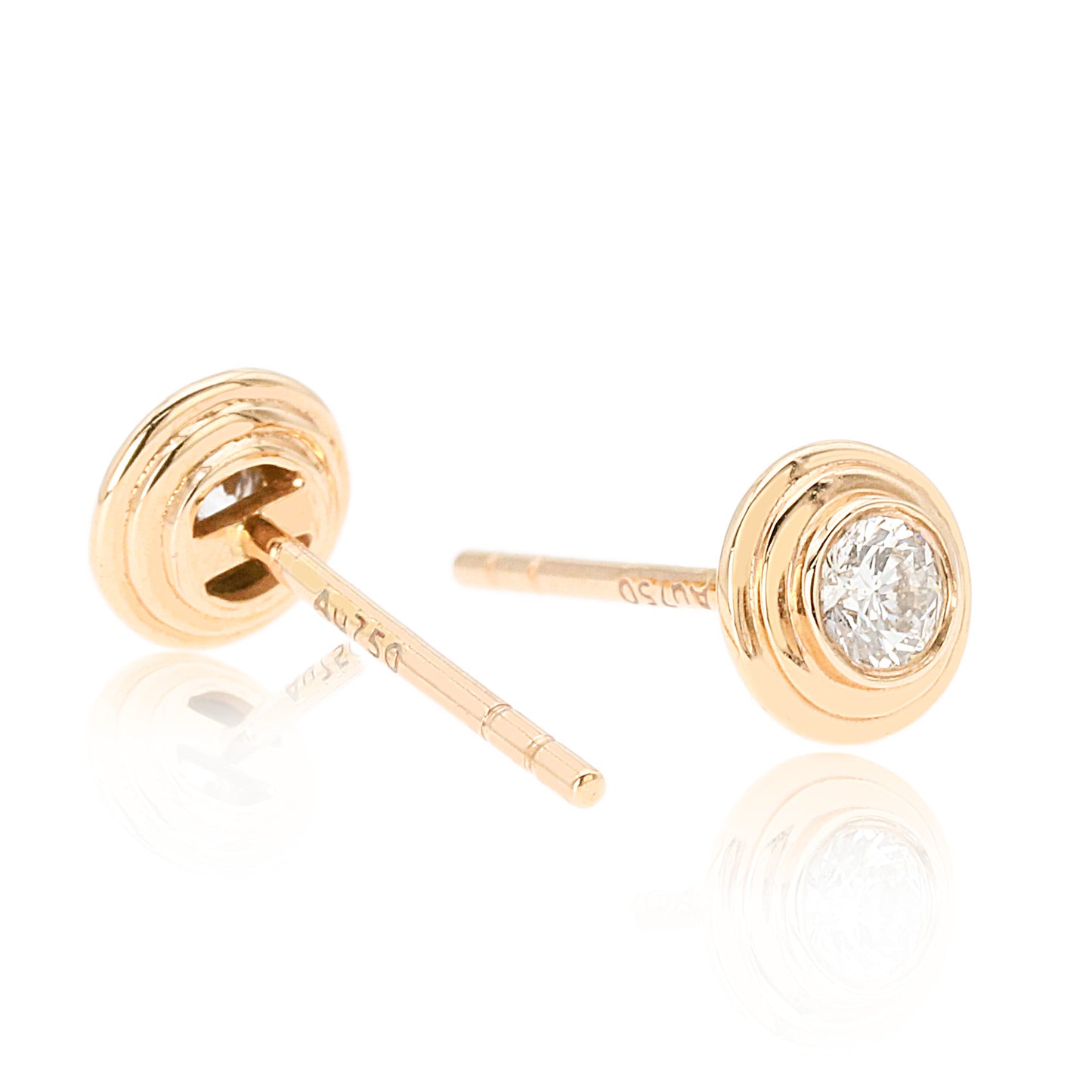 14k/18k rose gold 0.16 ctw h diamond stud earrings