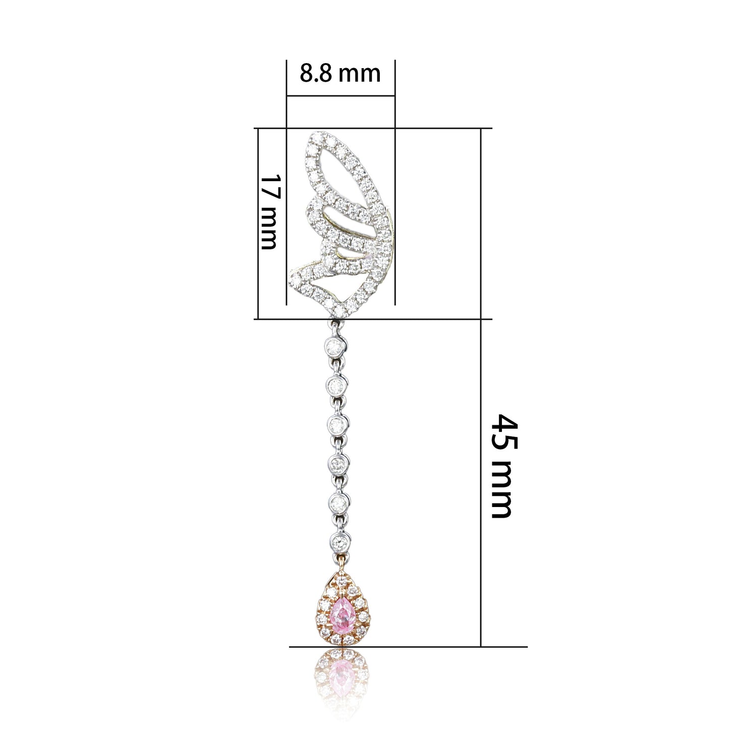 14k/18k gold 0.66 ctw fancy diamond & diamond dangle&drop earrings