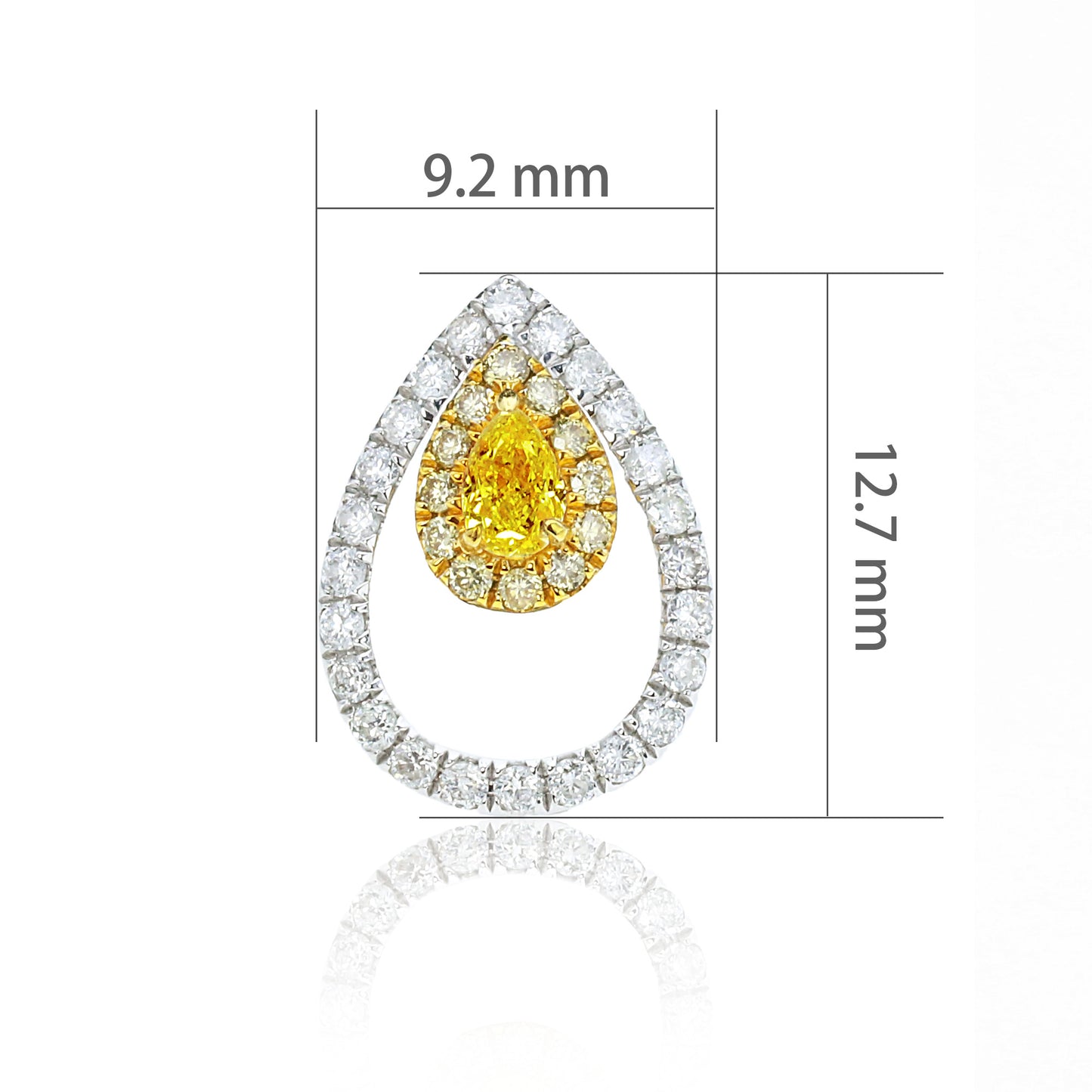 14k/18k gold 0.64 ctw yellow diamond&diamond stud earrings