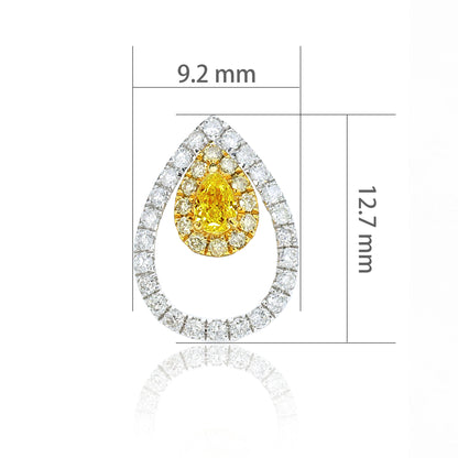 14K/18K GOLD 0.64 CTW YELLOW DIAMOND&DIAMOND STUD EARRINGS