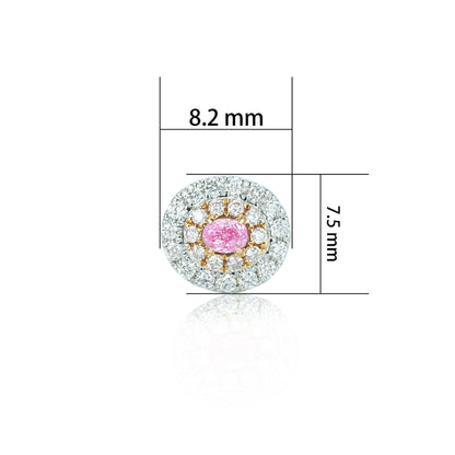 14K/18K GOLD 0.46 CTW FANCY PINK DIAMOND & DIAMOND STUD EARRINGS