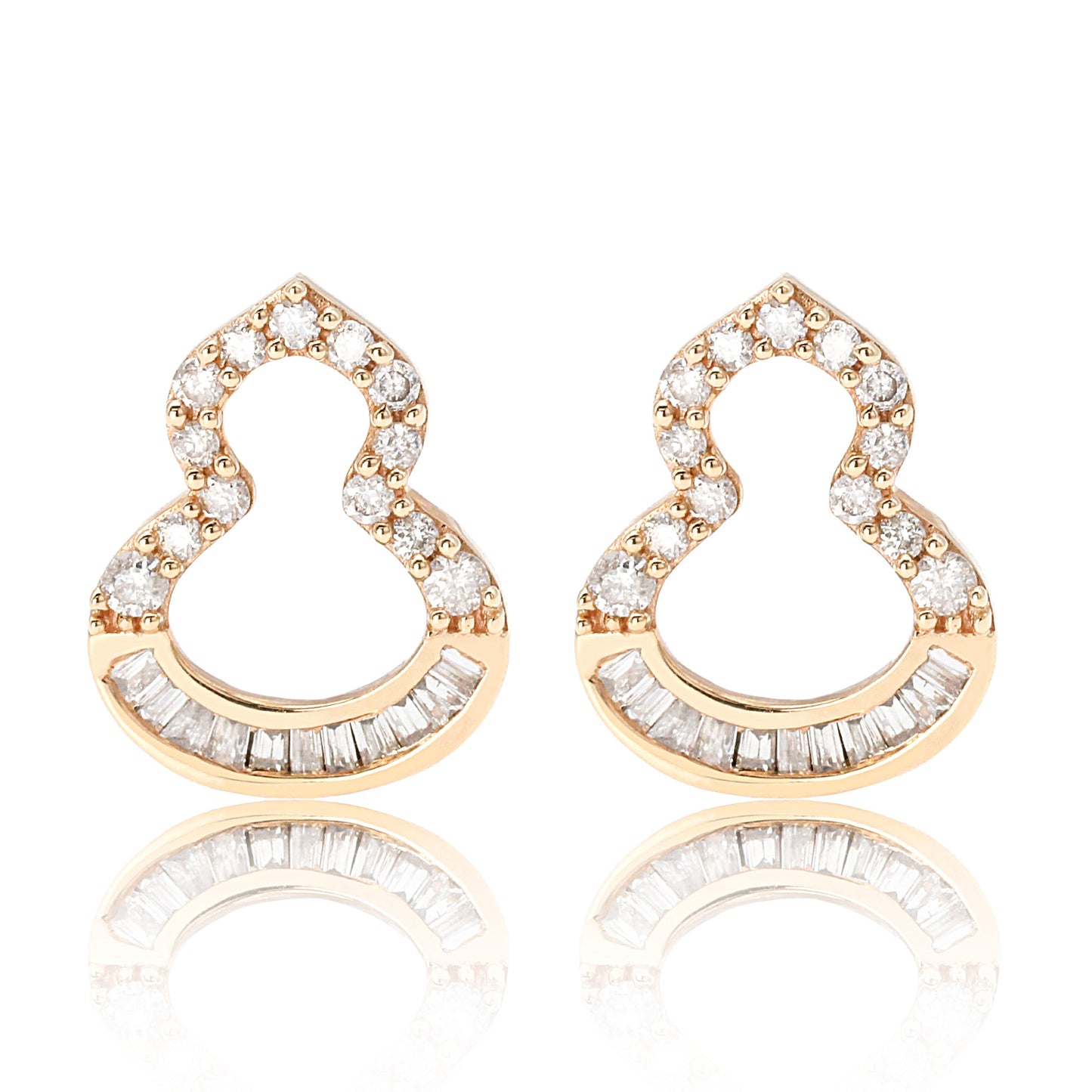 14k/18k rose gold  0.32 ctw h diamond stud earrings