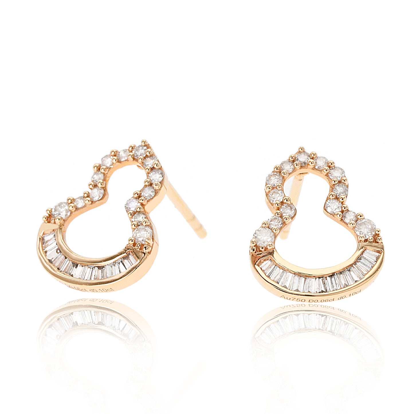 14k/18k rose gold  0.32 ctw h diamond stud earrings