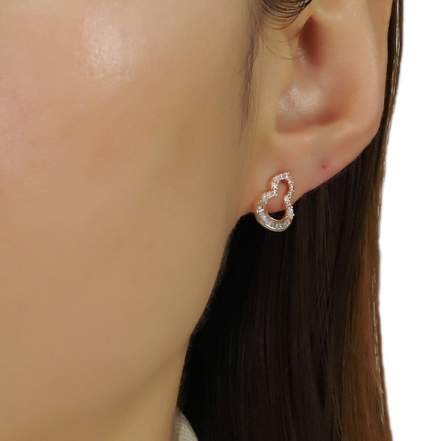 14k/18k rose gold  0.32 ctw h diamond stud earrings