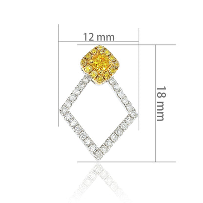 14K/18K GOLD 0.70 CTW YELLOW DIAMOND&DIAMOND STUD EARRINGS