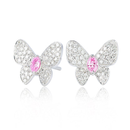 14K/18K GOLD 0.30 CTW FANCY PINK DIAMOND & DIAMOND STUD EARRINGS