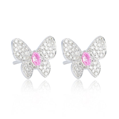 14K/18K GOLD 0.30 CTW FANCY PINK DIAMOND & DIAMOND STUD EARRINGS