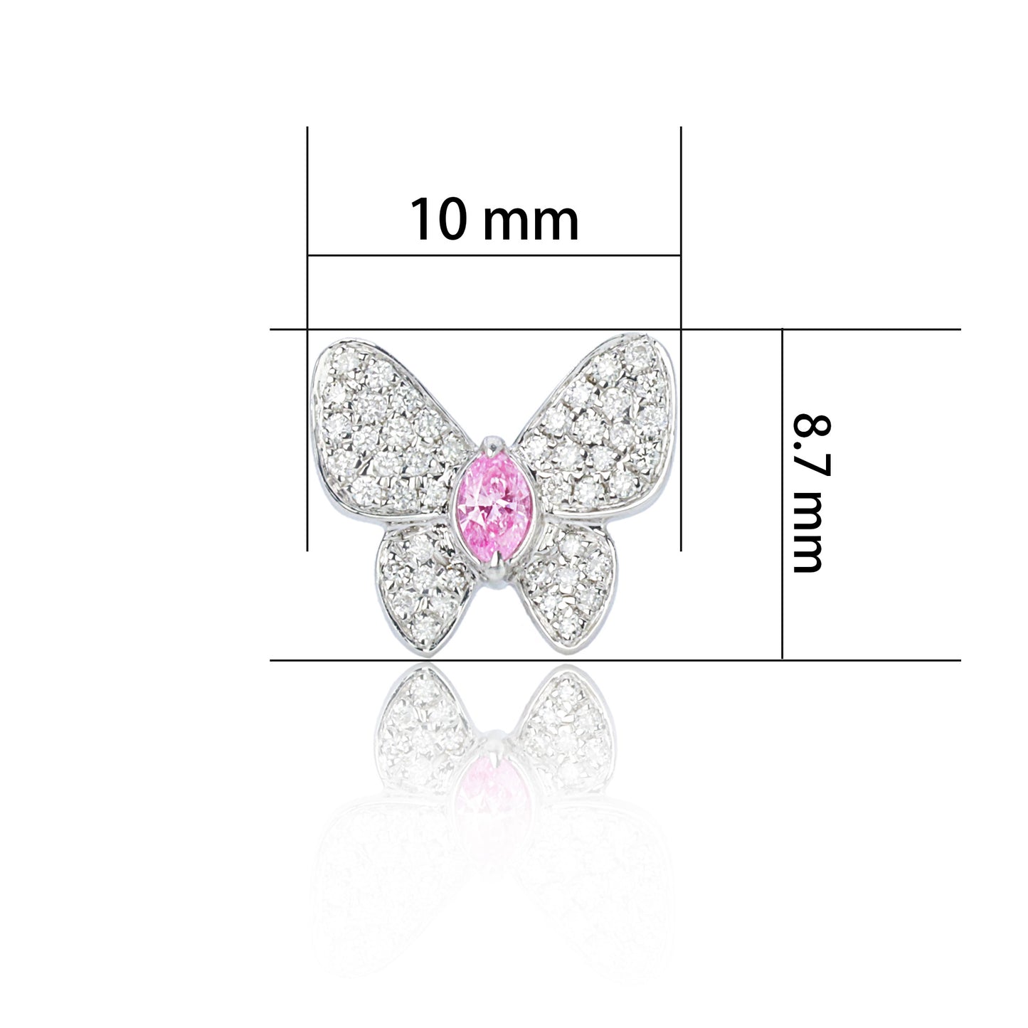 14k/18k gold 0.30 ctw fancy pink diamond & diamond stud earrings