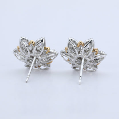 14K/18K GOLD 1.44 CTW NATURAL YELLOW DIAMOND & DIAMOND STUD EARRINGS