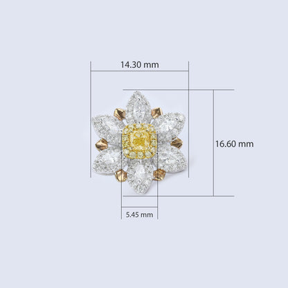 14K/18K GOLD 1.44 CTW NATURAL YELLOW DIAMOND & DIAMOND STUD EARRINGS