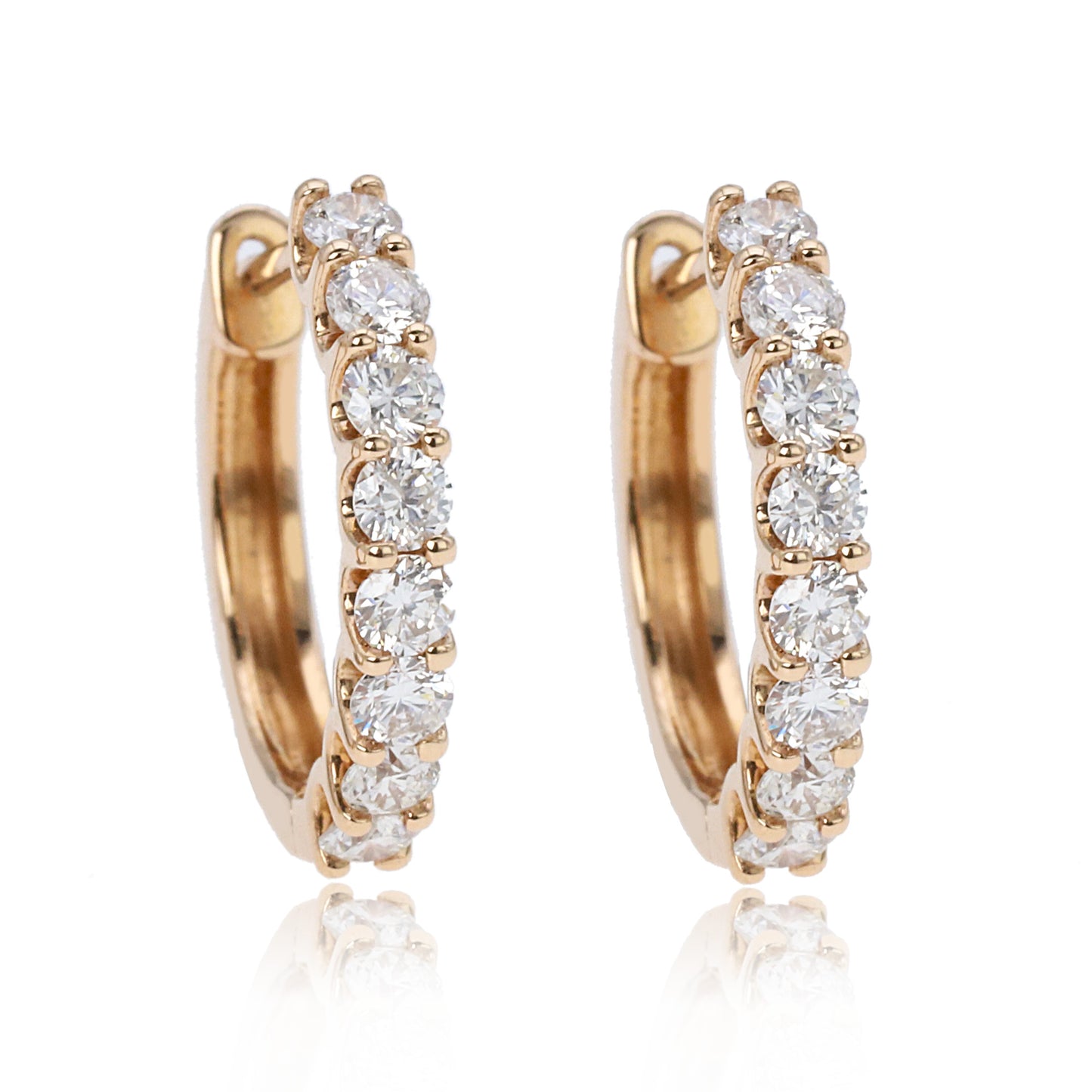 14k/18k rose gold  0.46 ctw h diamond hoop earrings