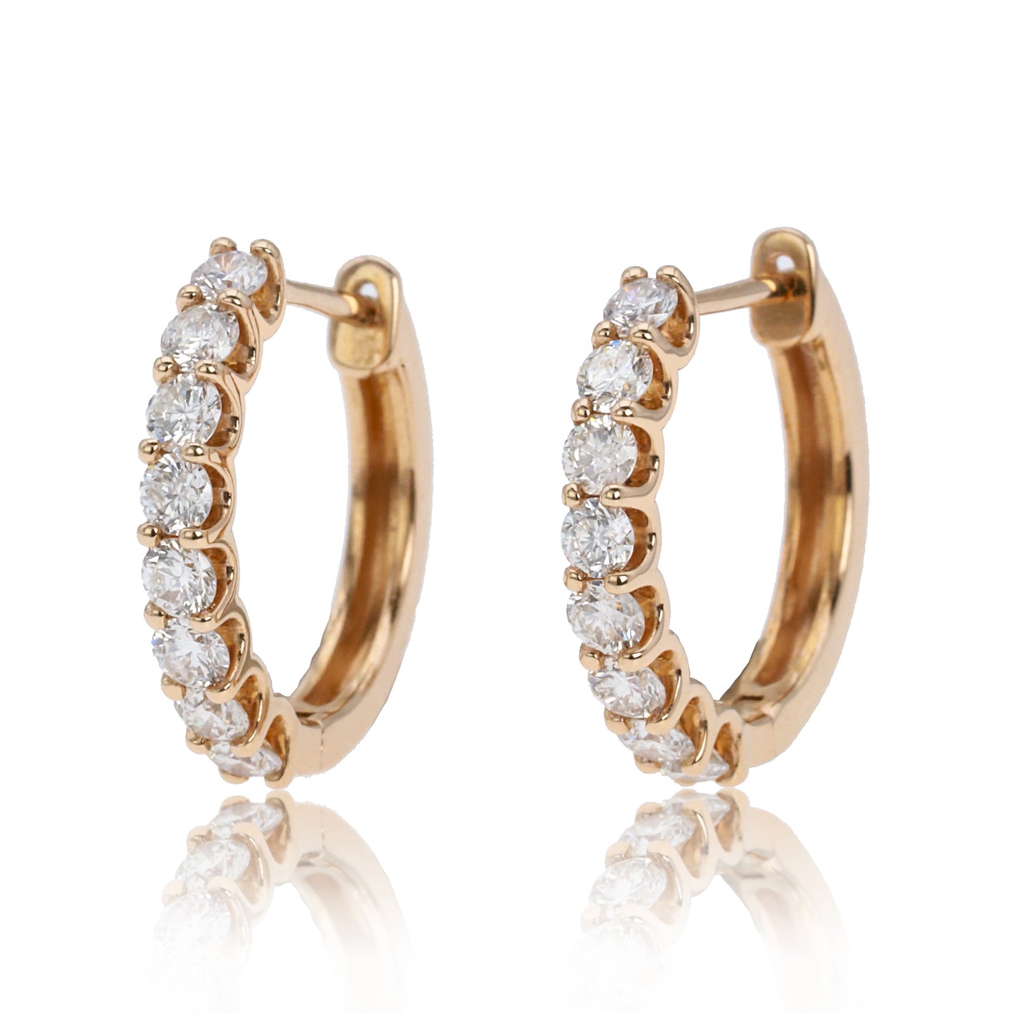 14k/18k rose gold  0.46 ctw h diamond hoop earrings