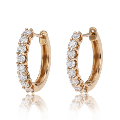 14K/18K ROSE GOLD  0.46 CTW H DIAMOND HOOP EARRINGS