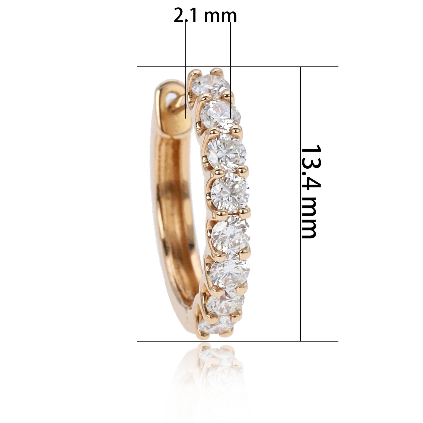 14k/18k rose gold  0.46 ctw h diamond hoop earrings