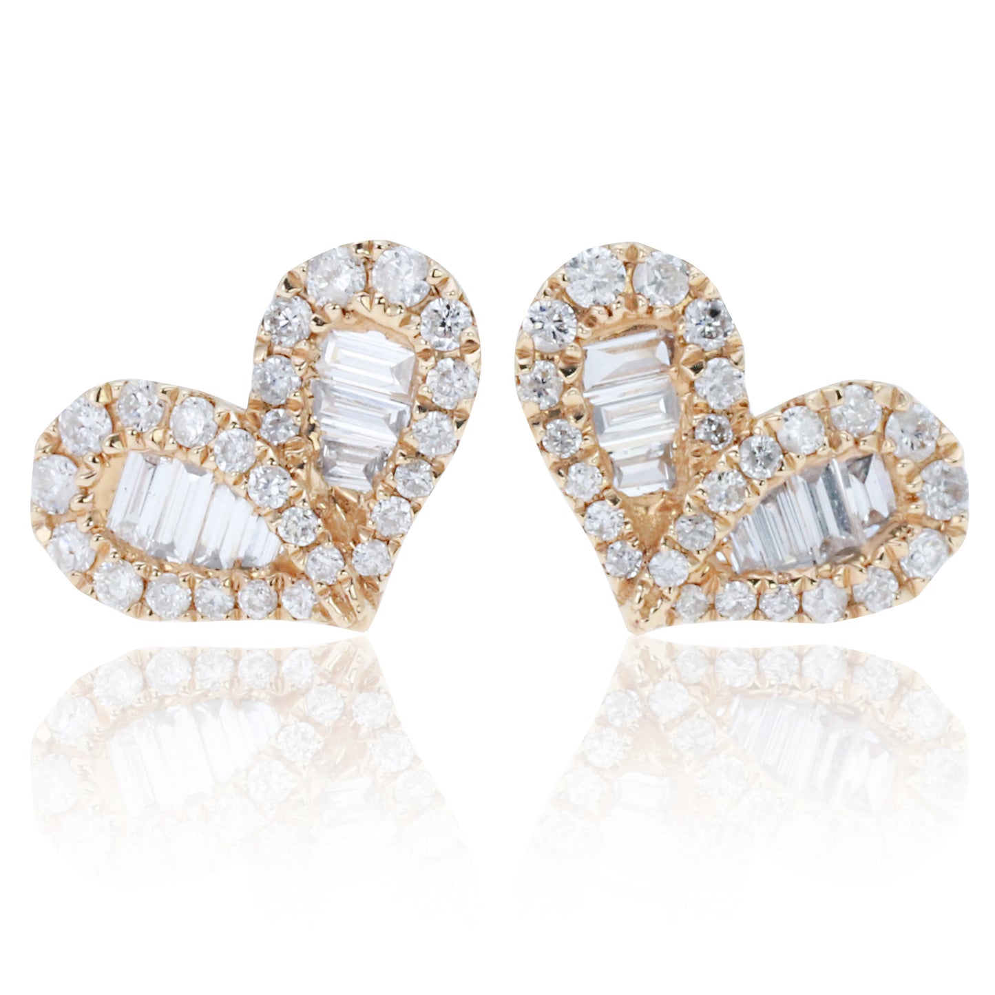 14k/18k rose gold  0.28 ctw h diamond stud earrings