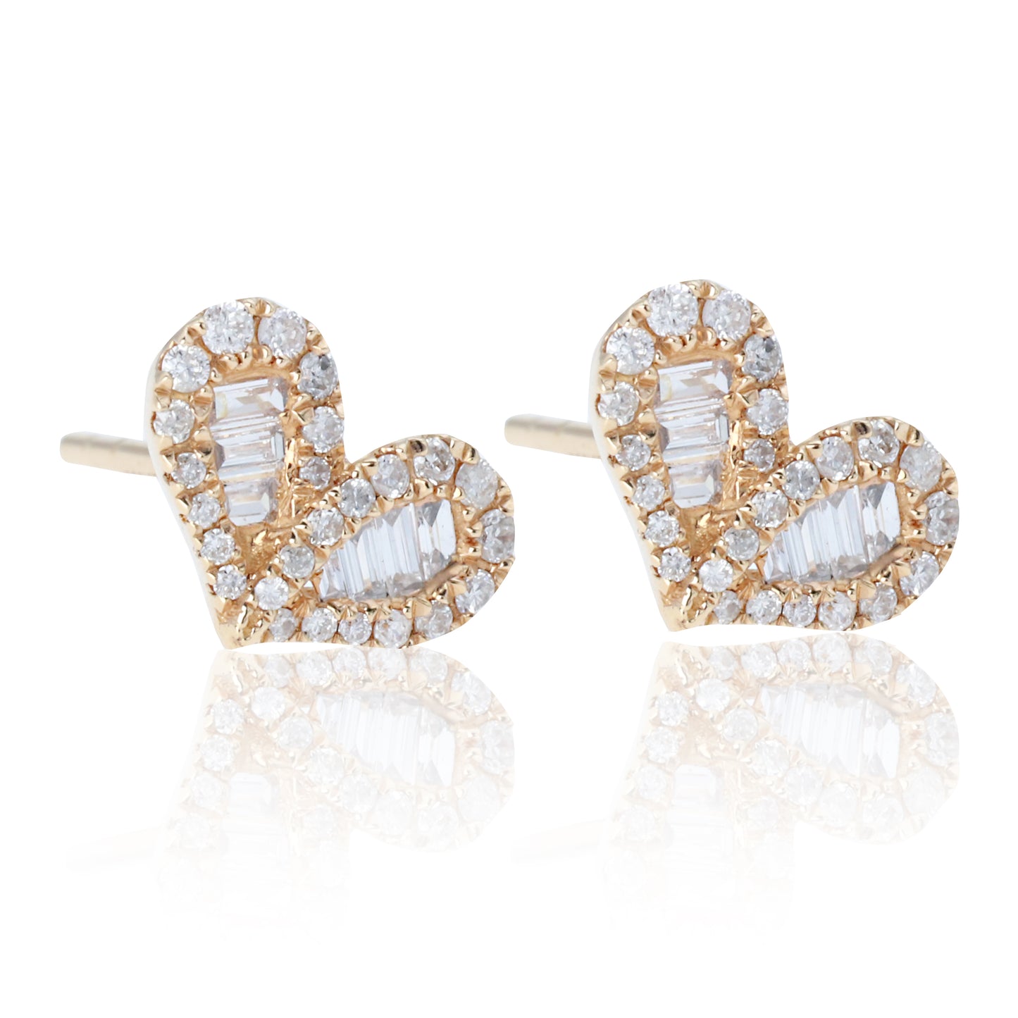 14k/18k rose gold  0.28 ctw h diamond stud earrings