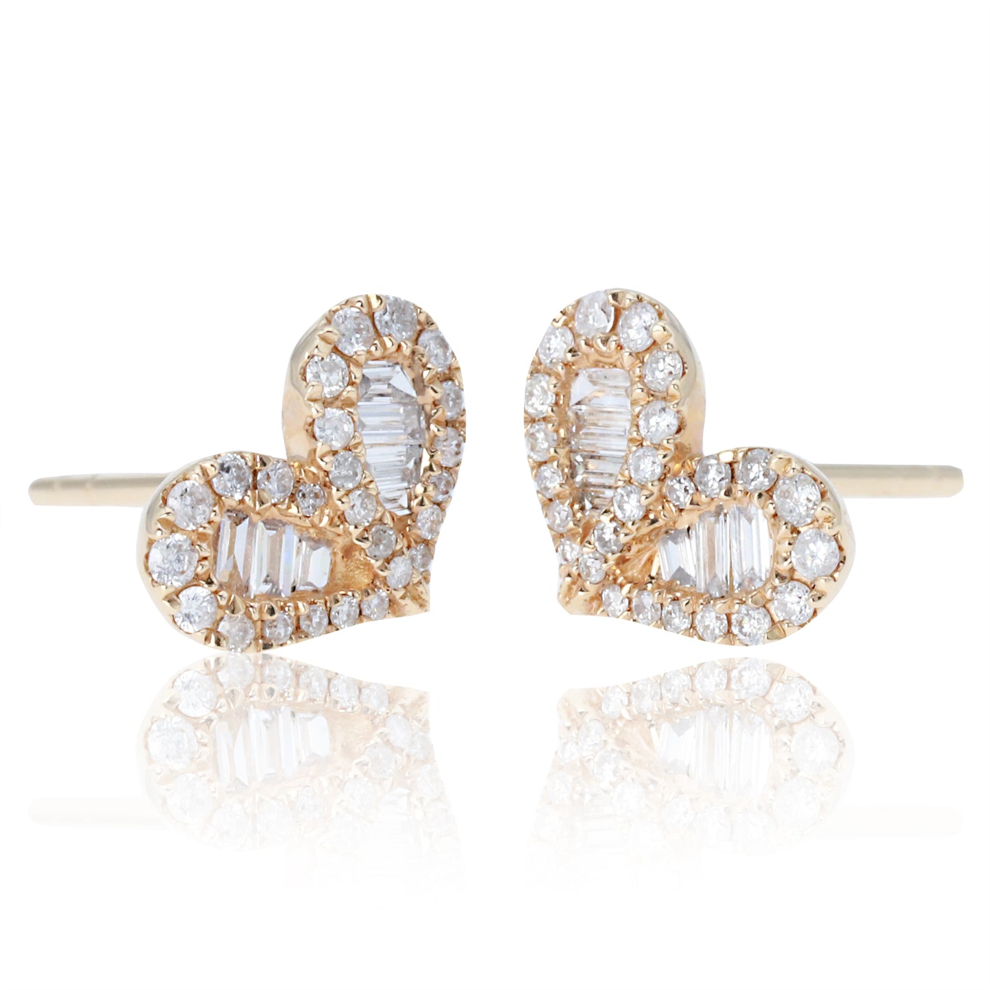 14k/18k rose gold  0.28 ctw h diamond stud earrings