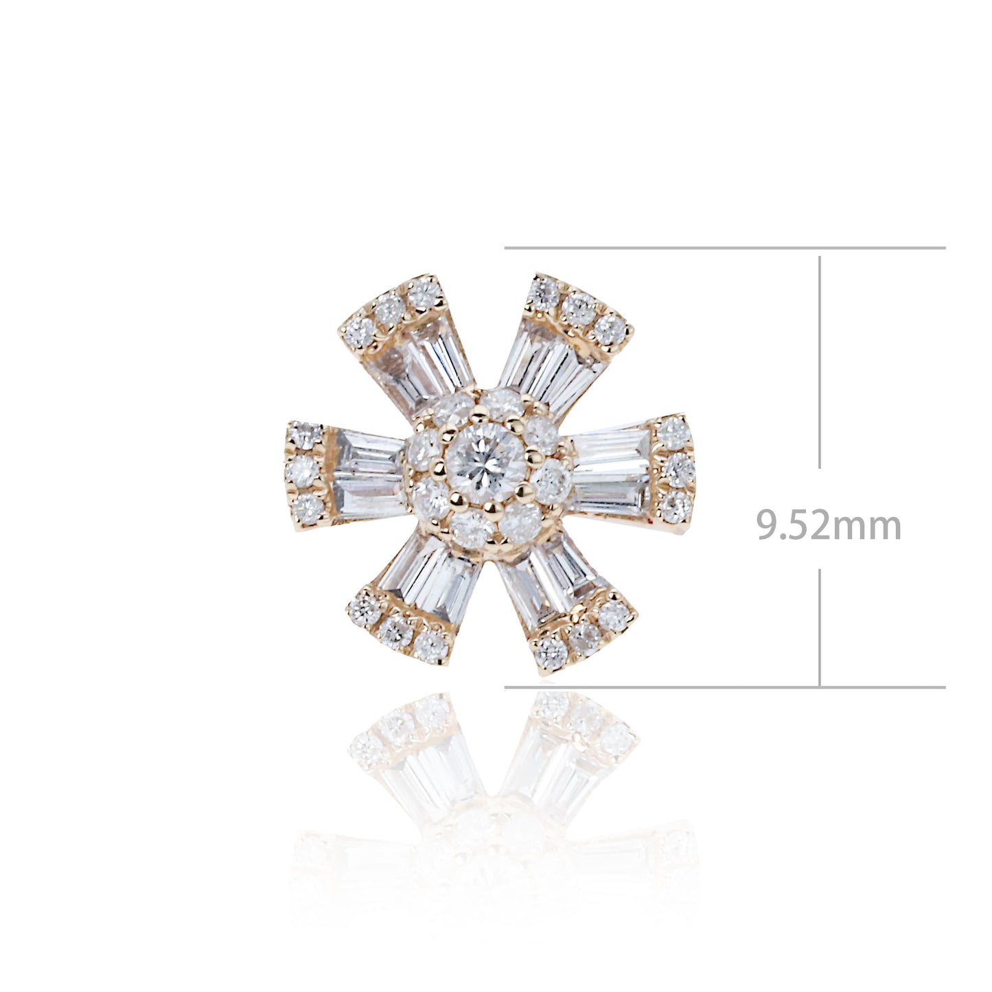 14k/18k rose gold 0.62 ctw h vs diamond stud earrings