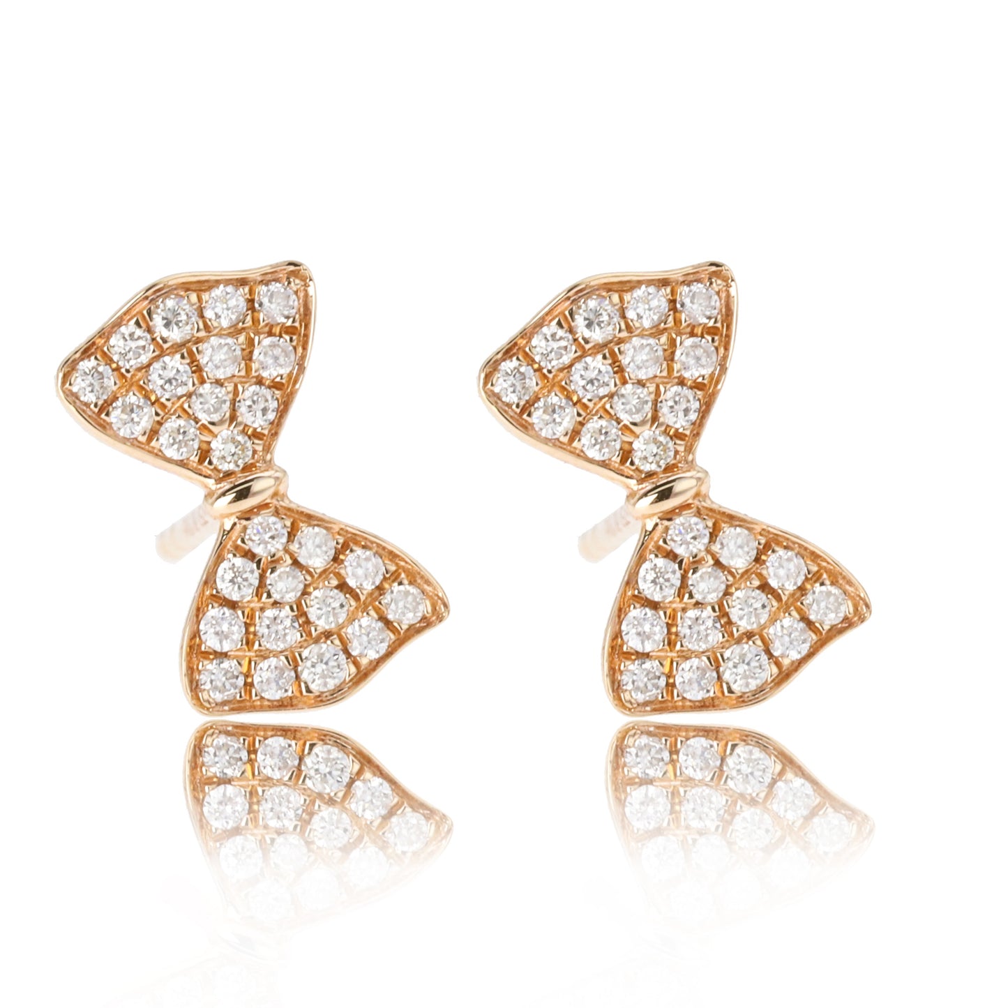 14k/18k rose gold 0.20 ctw h vs diamond stud earrings