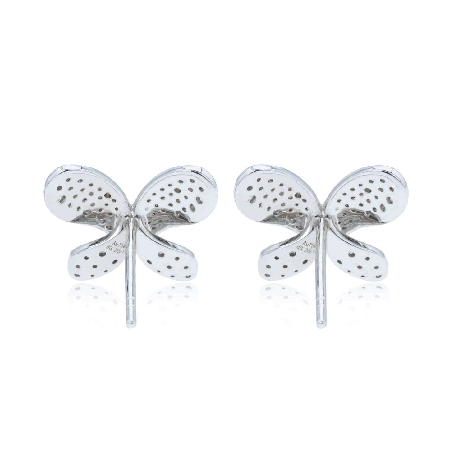 14k/18k white gold 0.40 ctw h vs diamond stud earrings