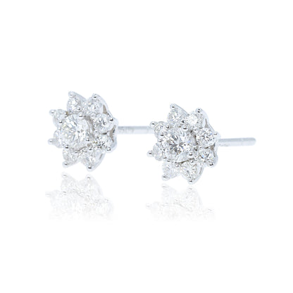 14K/18K WHITE GOLD 0.60 CTW H DIAMOND STUD Earrings