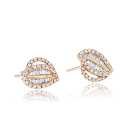 14K ROSE GOLD 0.38 CTW H VS DIAMOND STUD EARRINGS