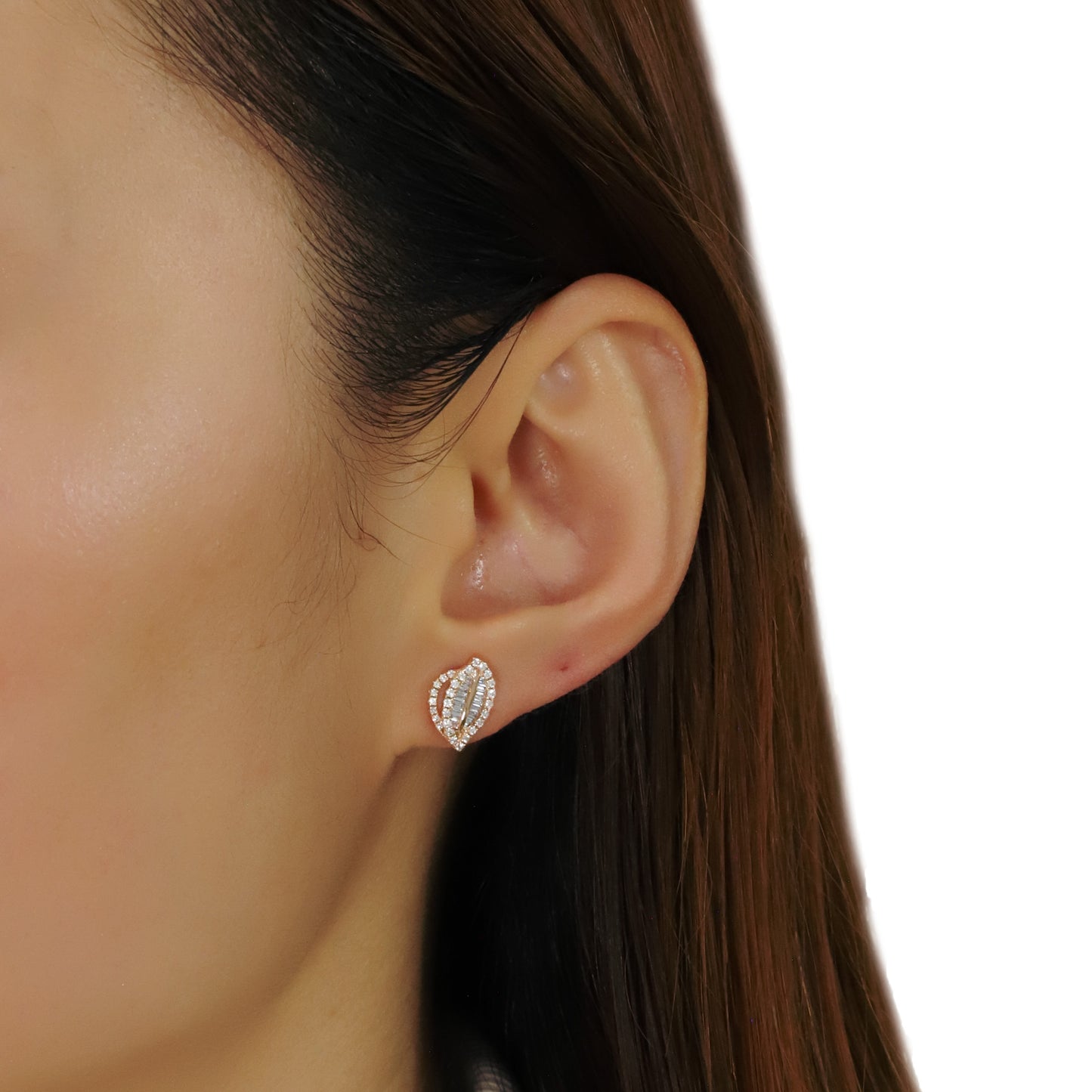 14k rose gold 0.38 ctw h vs diamond stud earrings