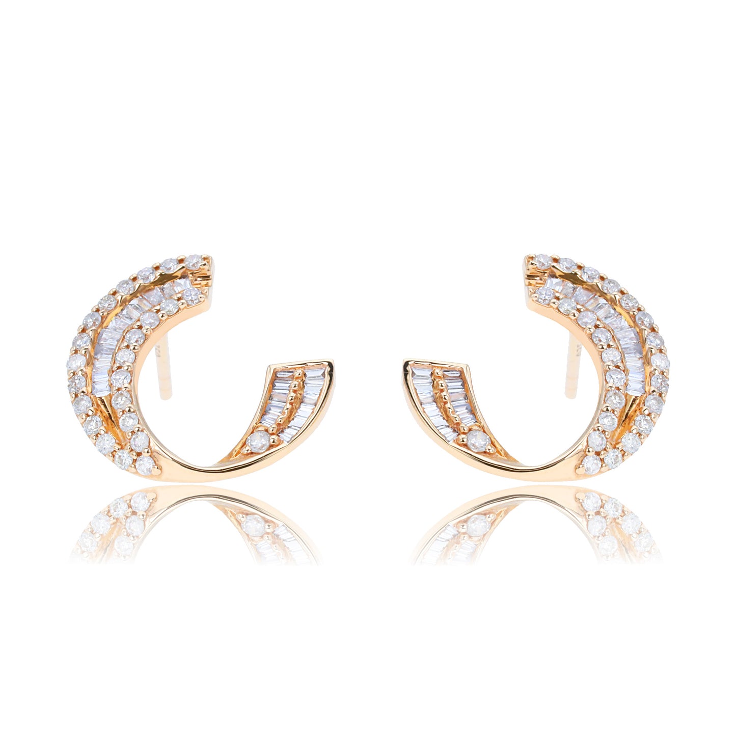 14k/18k rose gold 0.48 ctw h vs diamond stud earrings