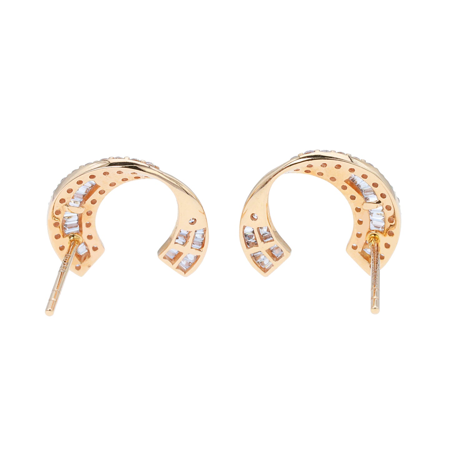 14k/18k rose gold 0.48 ctw h vs diamond stud earrings