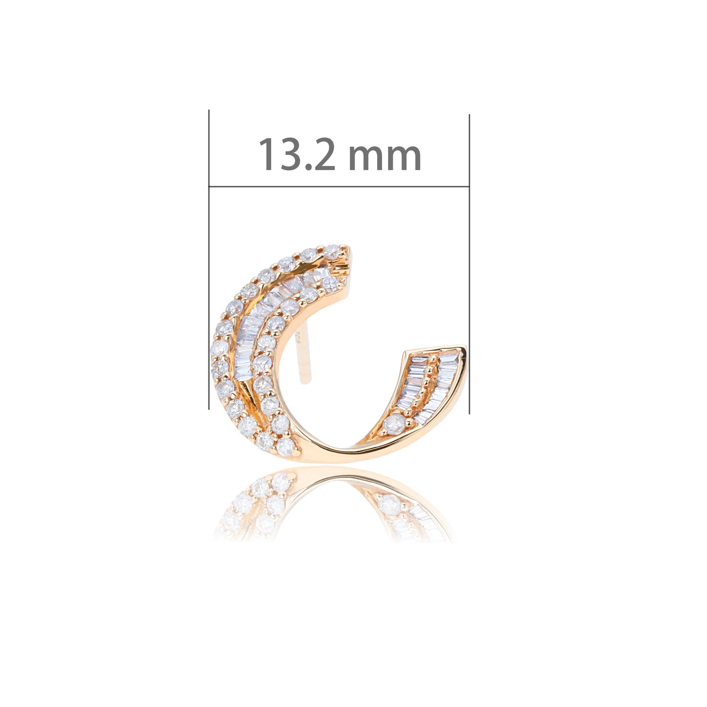 14k/18k rose gold 0.48 ctw h vs diamond stud earrings