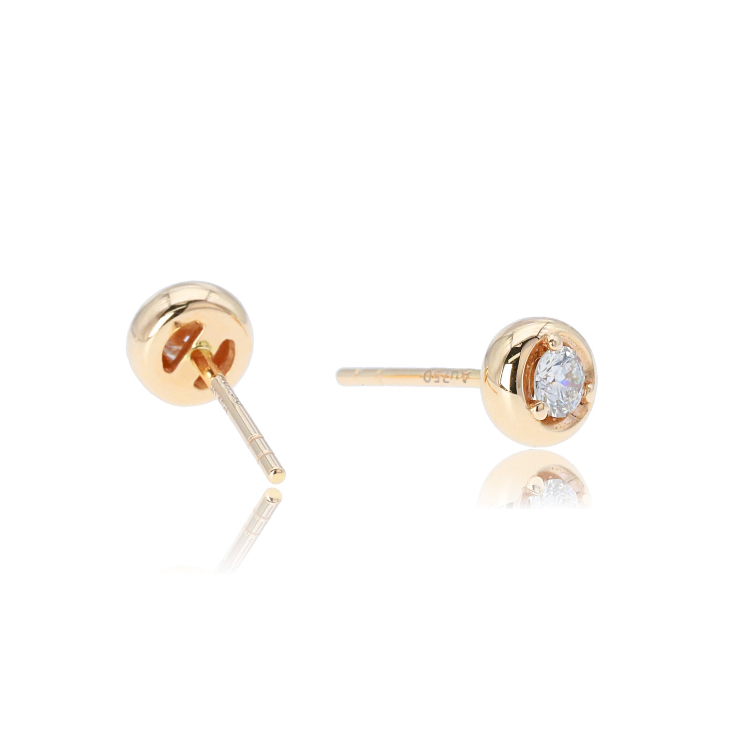 14k/18k rose gold & white gold 0.20 ctw h vs diamond stud earrings