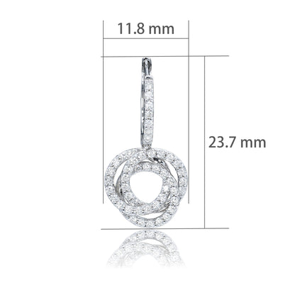 14K/18K WHITE GOLD 0.64 CTW H VS DANGLE&DROP DIAMOND EARRINGS