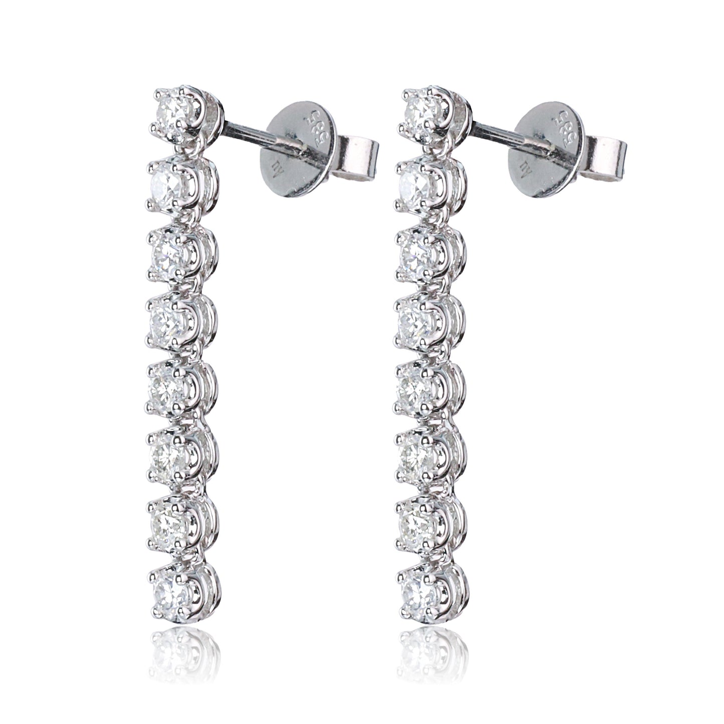 14k/18k white gold 0.34 ctw vs h diamond earrings