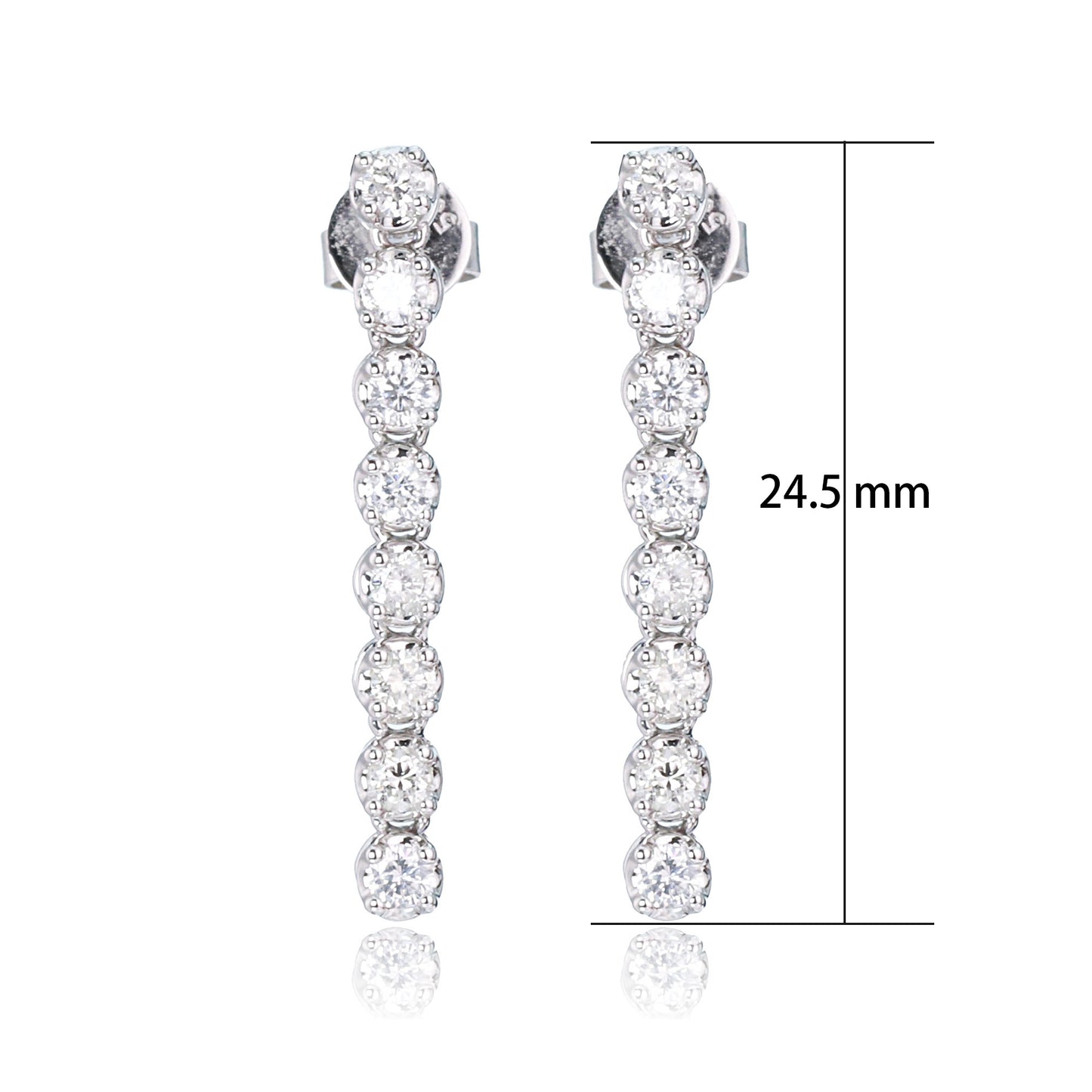 14k/18k white gold 0.34 ctw vs h diamond earrings