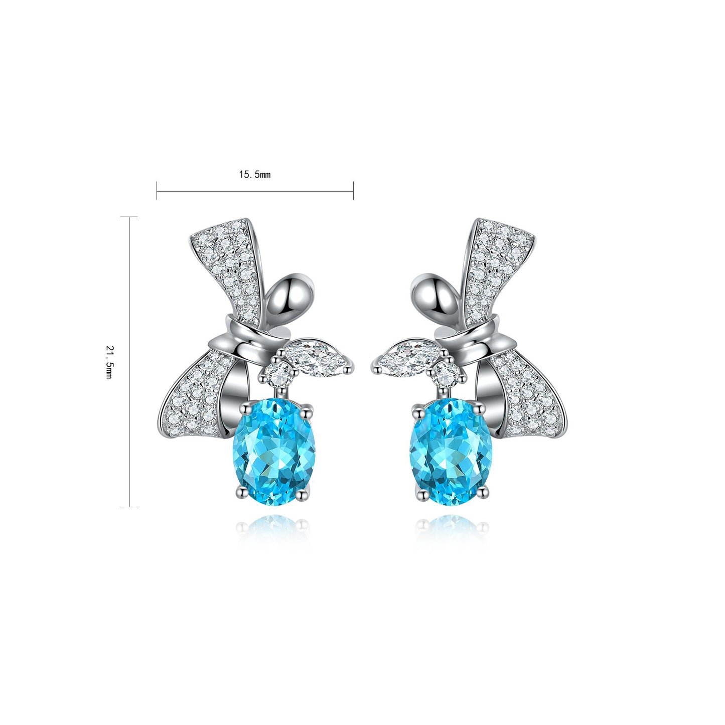 s925 sterling silver lab ruby/sapphire/emerald/paraiba/cobalt spinel & cz diamond earrings