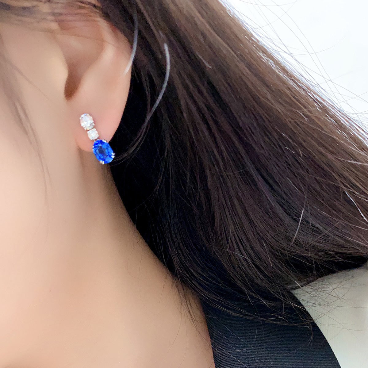 s925 sterling silver lab ruby/sapphire/emerald/paraiba/cobalt spinel & cz diamond earrings