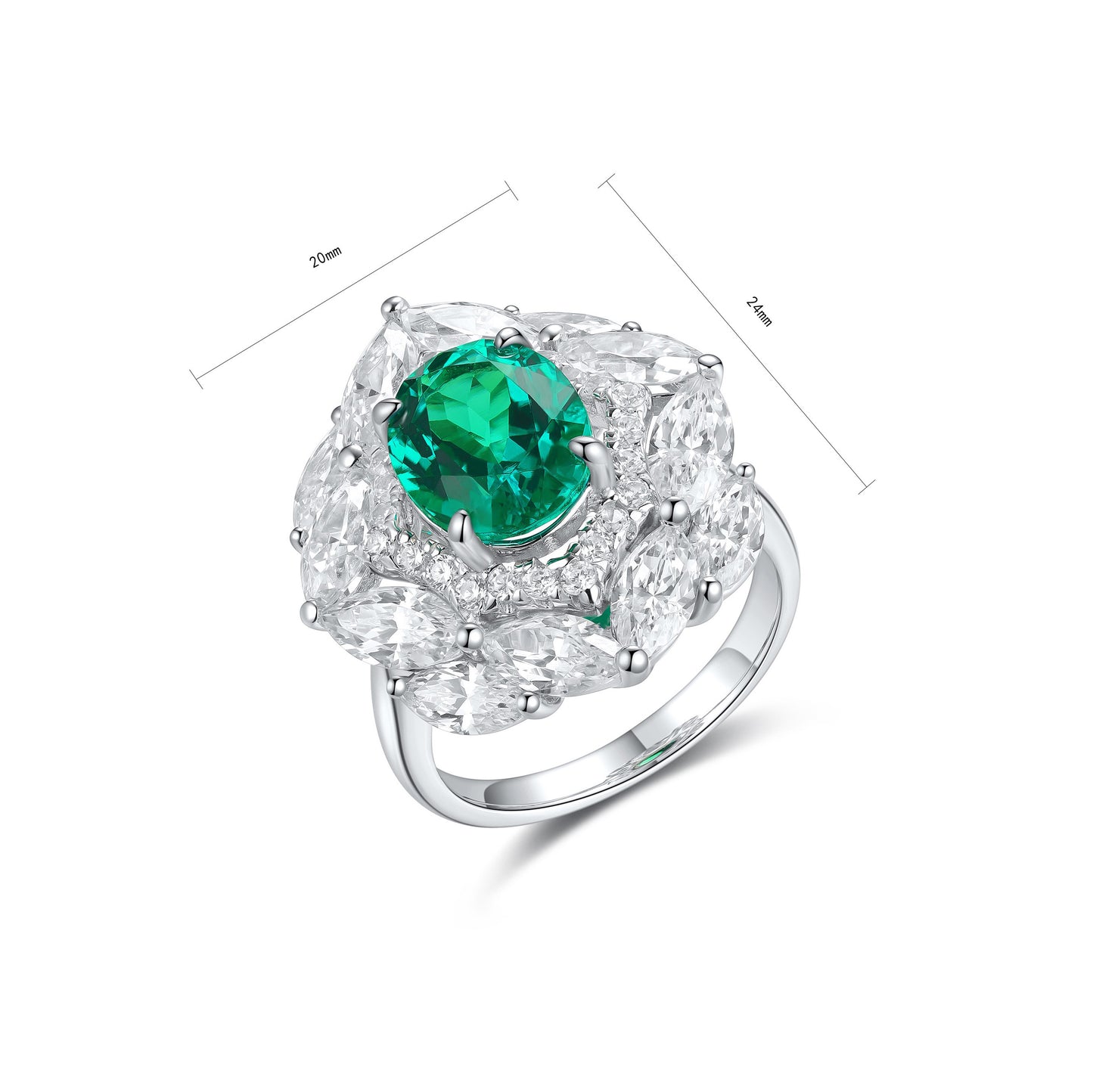 s925 sterling silver lab ruby/sapphire/emerald/paraiba/cobalt spinel & cz diamond ring