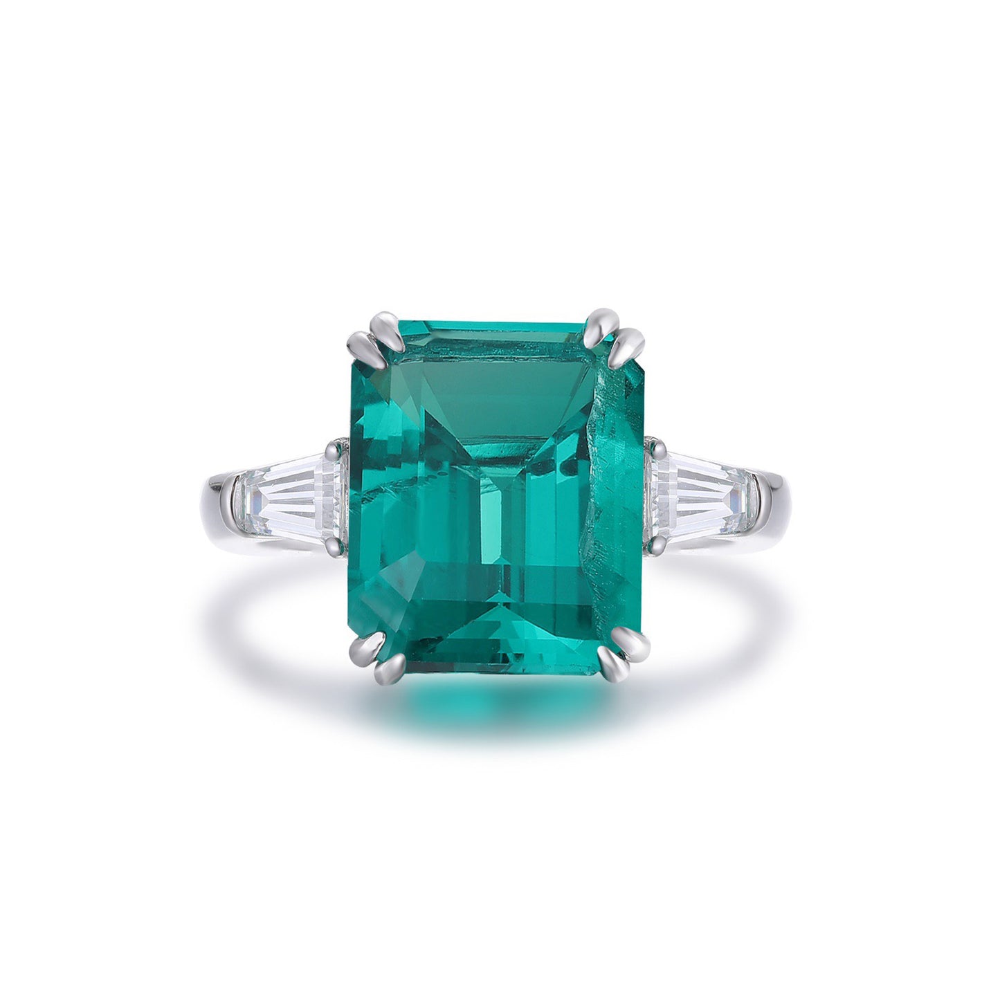 s925 sterling silver lab ruby/sapphire/emerald/paraiba/cobalt spinel & cz diamond ring