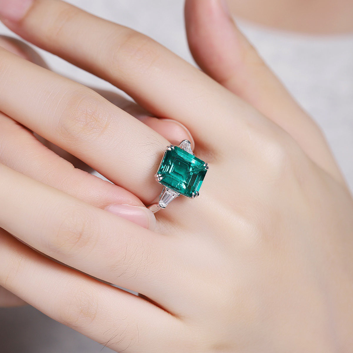 s925 sterling silver lab ruby/sapphire/emerald/paraiba/cobalt spinel & cz diamond ring