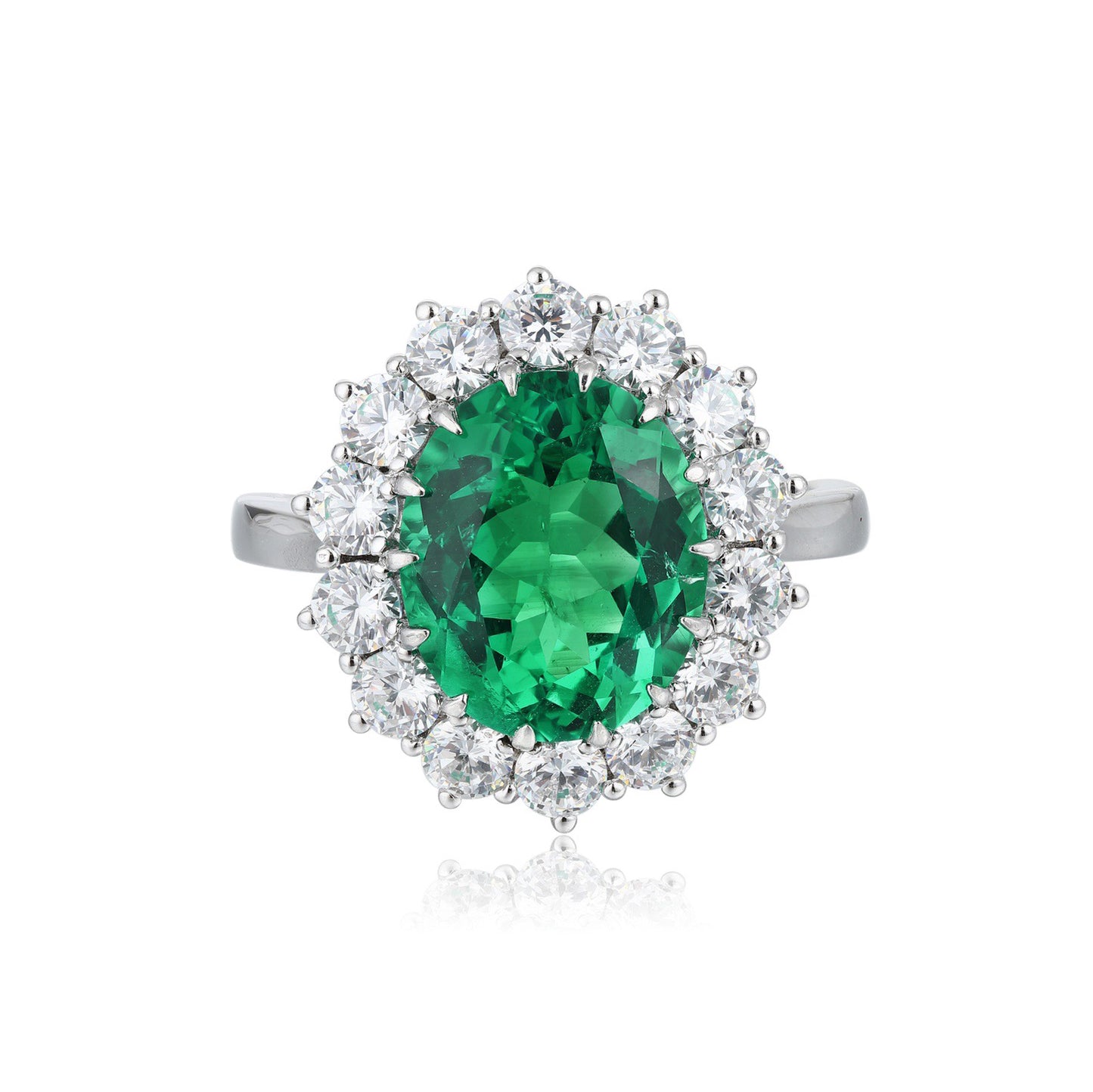 s925 sterling silver lab ruby/paraiba/sapphire/emerald/cobalt spinel & cz diamond ring