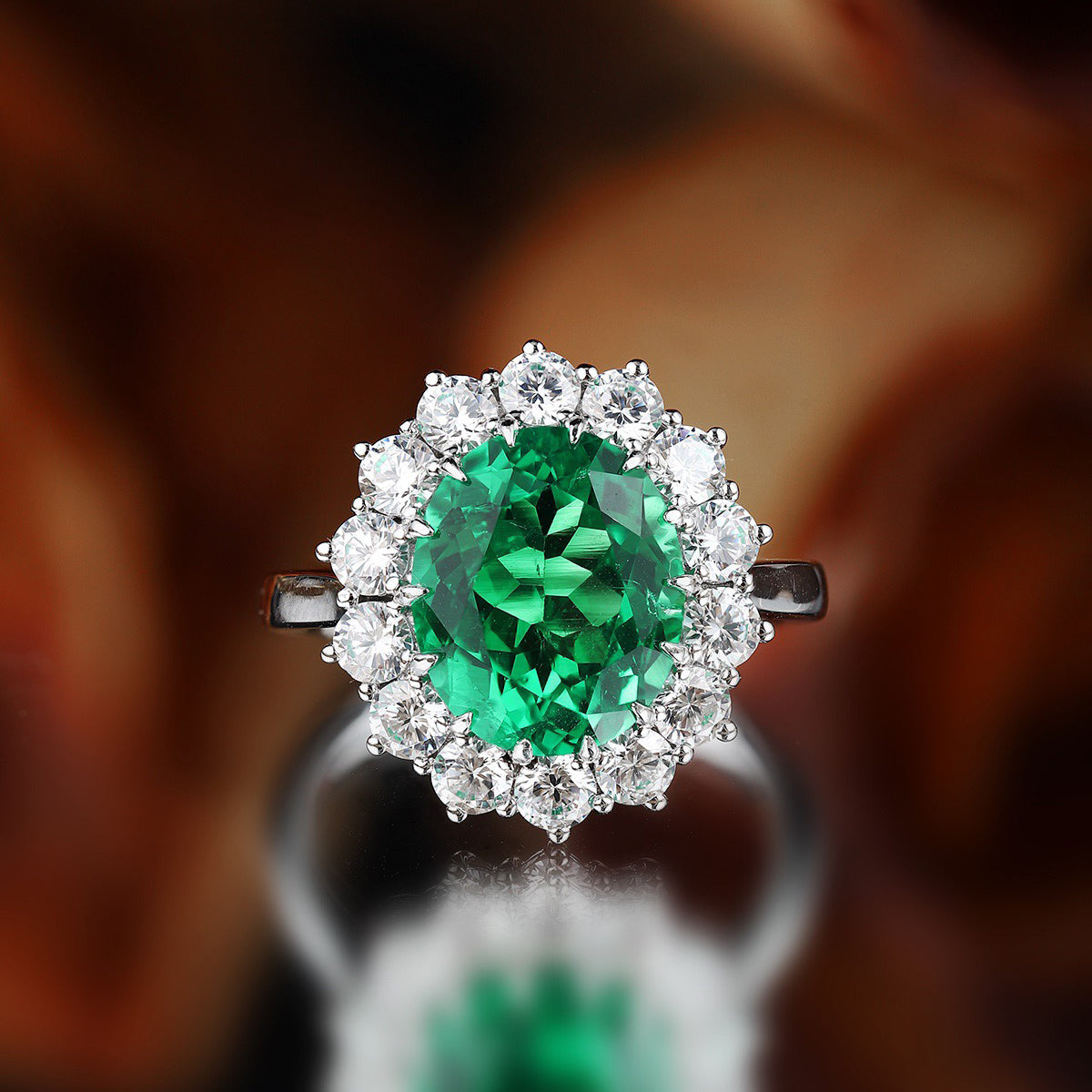 s925 sterling silver lab ruby/paraiba/sapphire/emerald/cobalt spinel & cz diamond ring
