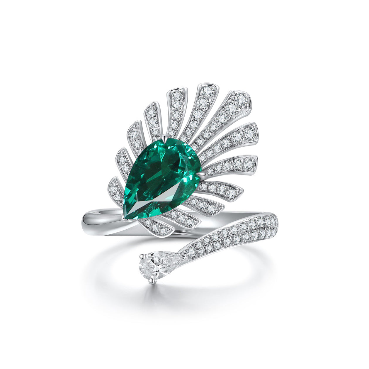 s925 sterling silver lab sapphire/ruby/paraiba/cobalt spinel/emerald & cz diamond ring