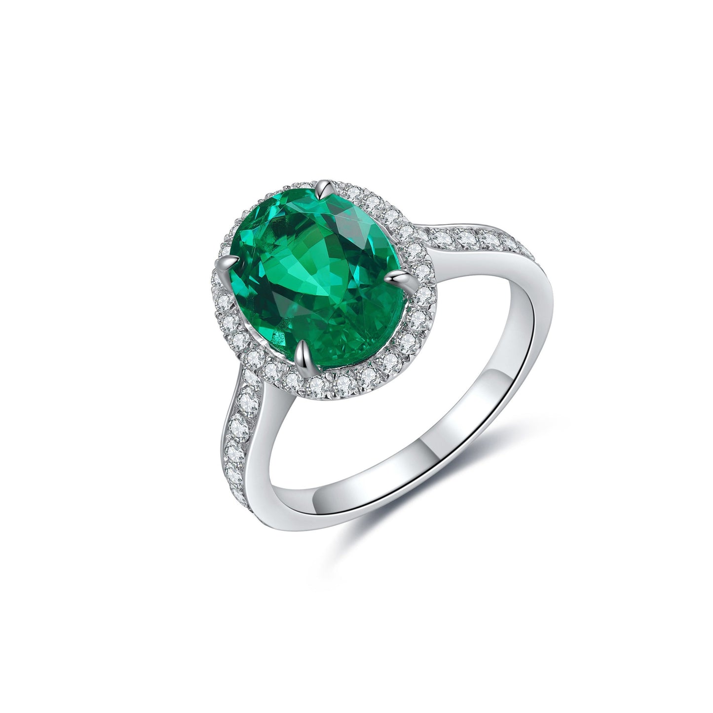 s925 sterling silver lab emerald/ruby/sapphire/paraiba & cz diamond ring