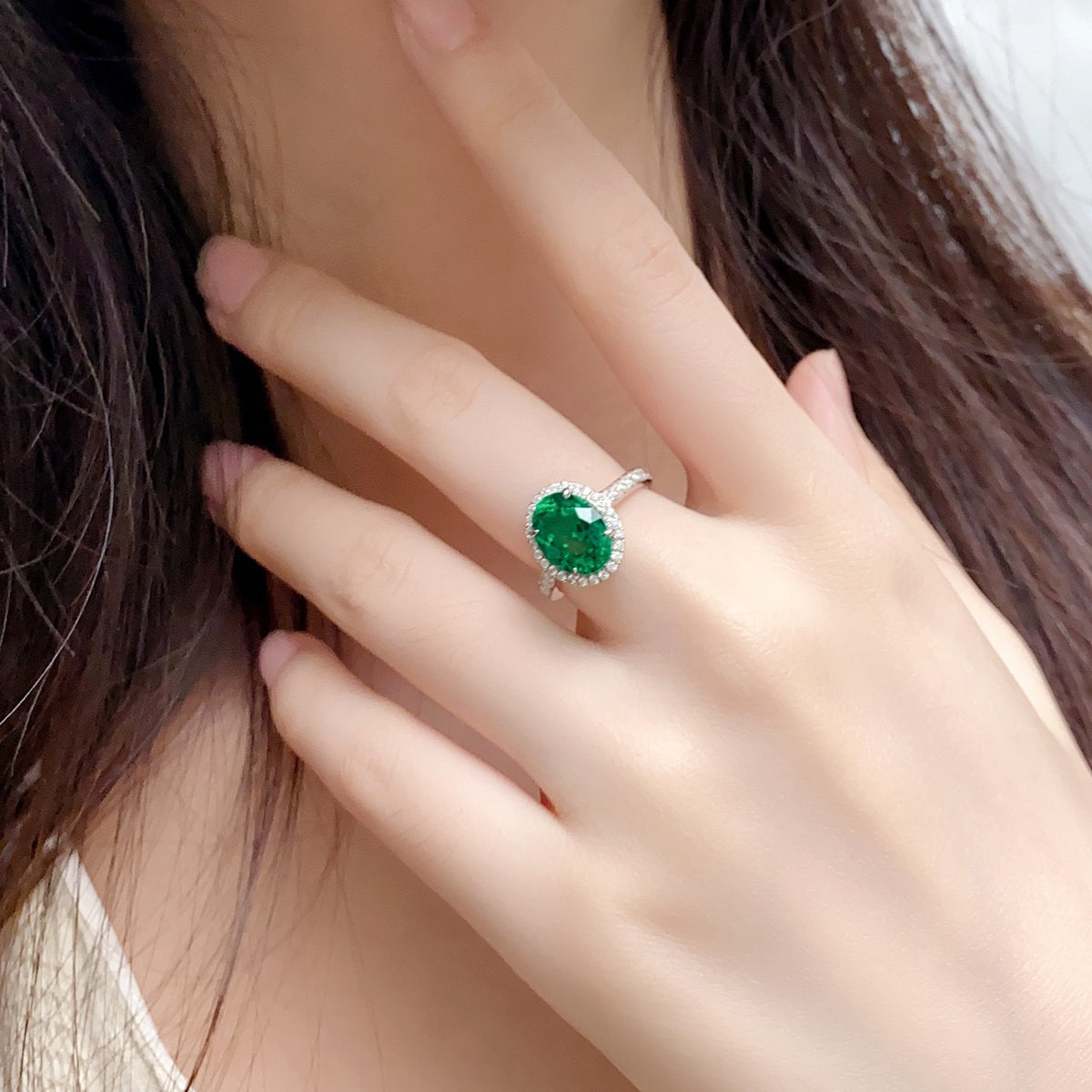 s925 sterling silver lab emerald/ruby/sapphire/paraiba & cz diamond ring